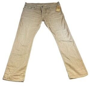 NWT True Religion Ricky Relaxed Straight Jeans White Stitching Size‎ 42